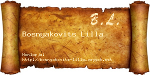 Bosnyakovits Lilla névjegykártya